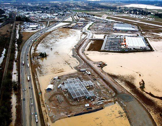 December 1-3, 2007 Flood Flooded Chehalis a new automobile dealership, at bottom of photo, is being built just off