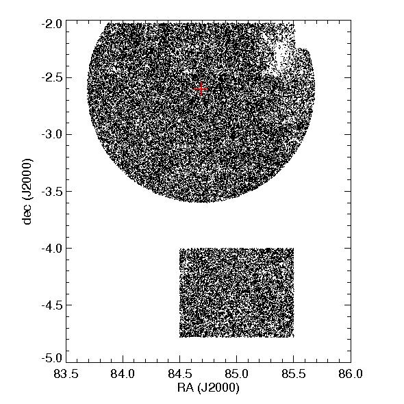 N. Lodieu et al.: A census of very-low-mass stars and brown dwarfs in theσorionis cluster 3 Fig. 1. Coverage of the UKIDSS GCS inσorionis.
