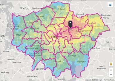 London-wide catchment analysis aggregates the catchment results for each zone in