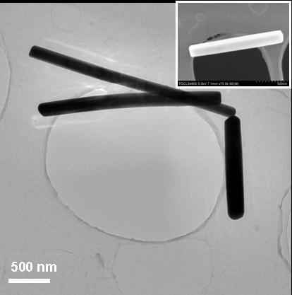TEM image of the Ag 2 Se nanorods obtained at a low laser power