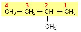Example 1:- 1) Look for the longest continuous carbon chain Stem 4 carbons, therefore: But 2a) Look for the functional groups Suffix (can be a