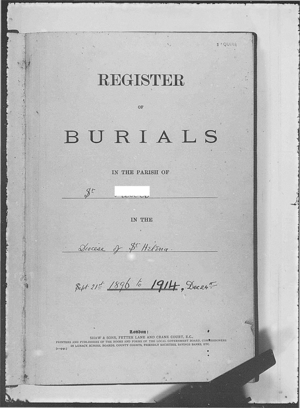 ' T*'#' 1 QU REGISTER OF B U R I A L S IN THE PARISH OF IN THE * <Qf{CC&<L(L_ < fy $LH a s t