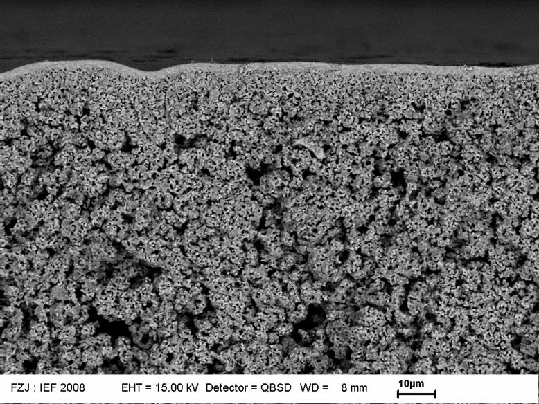 Novel membranes for advanced SOFC s 8Y 2 dense electrolyte membrane layer (1300 C) anode layer substrate Application of developed mesoporous and microporous membrane coating technology for making