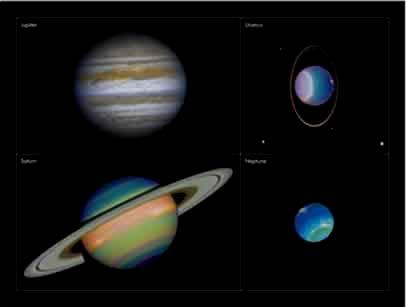 Jovian planets The outer four are the Jovian Planets which are