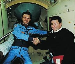 Figure 15 Astronauts performed a variety of tasks while living and working in space onboard Skylab. Figure 16 Russian and American scientists have worked together to further space exploration.