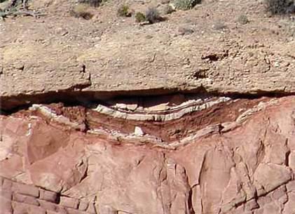 Unconformity - a place where an old, eroded rock surface is in