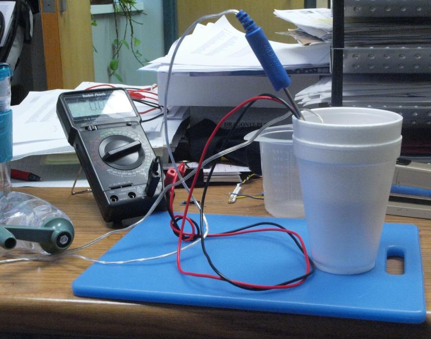 Figure 5 Set-up for Lab #2 7. Start recording data a second time without power applied to the resistor to get a baseline for the water temperature. 8. Start recording data a third time.