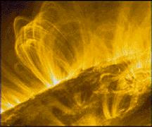 - violent eruptions of large amounts of energetic particles from the