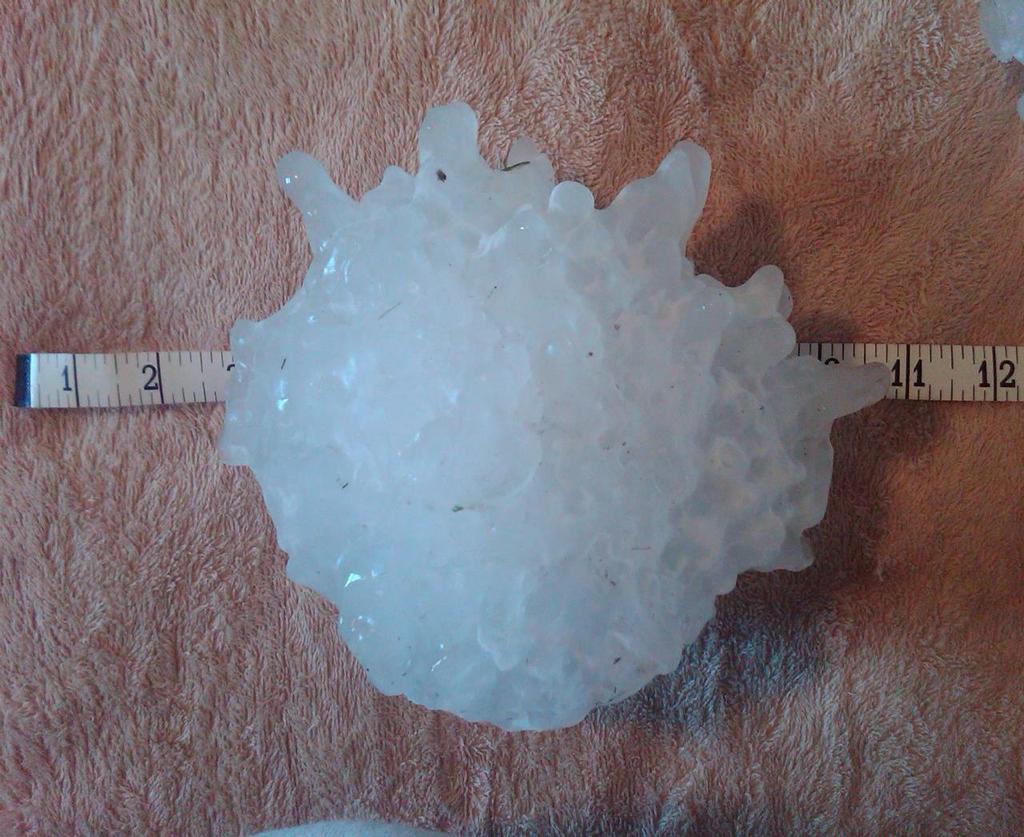 BIGGEST PIECE OF HAIL EVER RECORDED IN THE USA SOUTH DAKOTA 2010