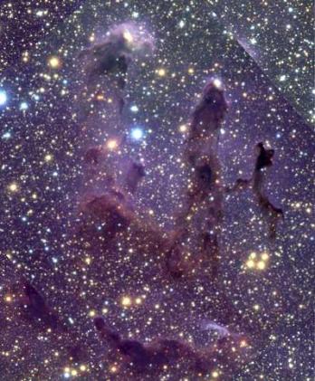 The Eagle Nebula Other hot stars illuminating these clouds Molecular cloud surface illuminated by