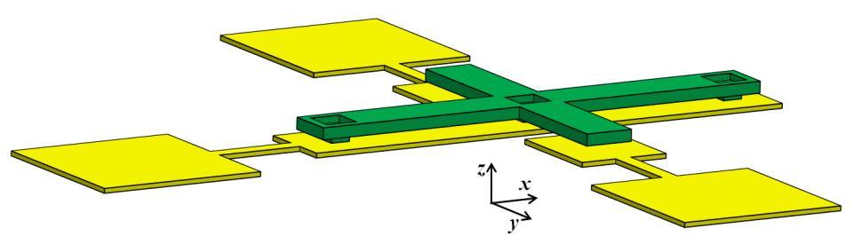 Fig. PS4.1-3 Side view showing anchor points (a) Using the material properties given in the table below, determine if this structure will buckle after fabrication by the given process flow?