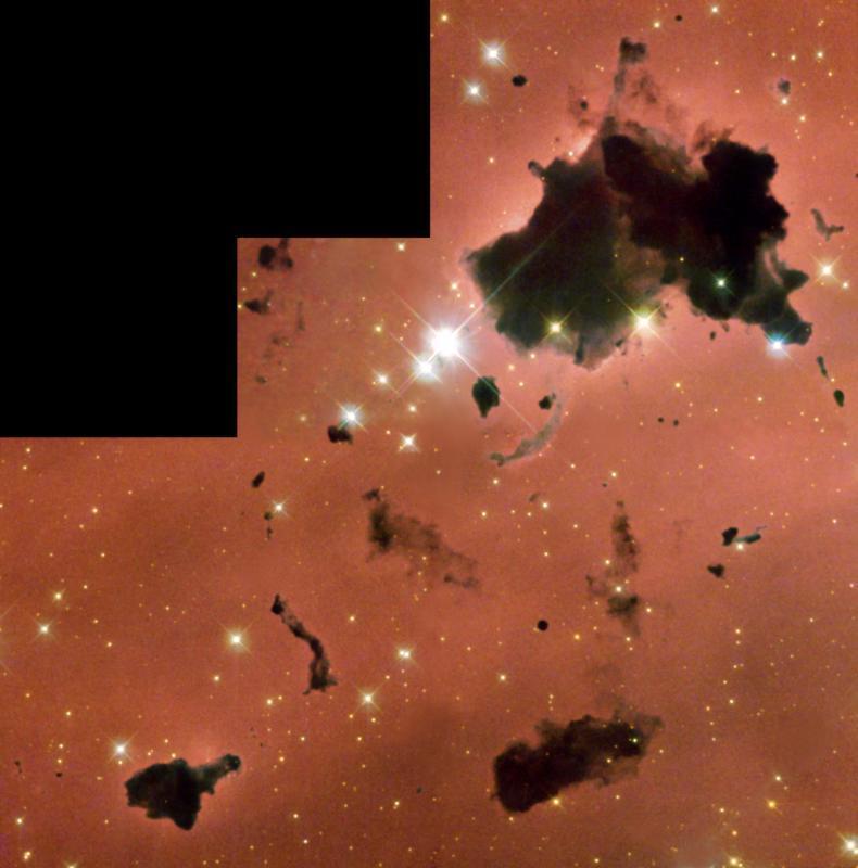 Molecular Clouds Small cloud with much less gas-may form only one star About 15 M