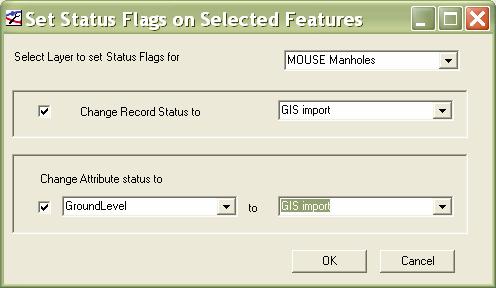 Figure 6 The flagging tool works on individual layers and is based on the selections in these The flags can, however be set in a number of ways, the most straightforward way