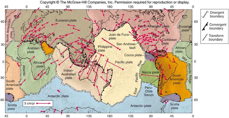 Volcanoes also occur at divergent boundaries