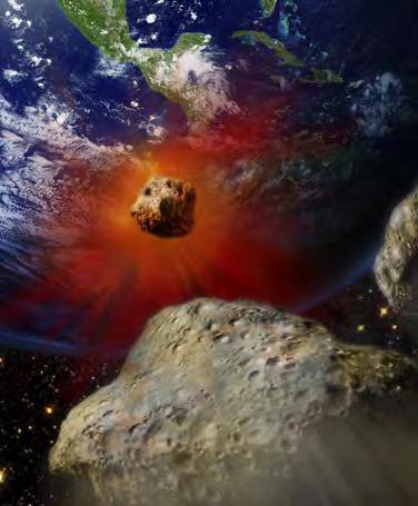 It is about 940 kilometers (584 mi.) in diameter. Earth has been struck by many asteroids in its history. About 65 million years ago, a huge asteroid smashed into what is now Mexico.