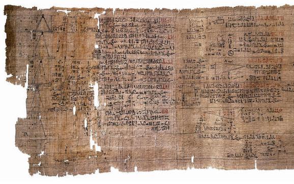Rhind Papyrus Written by the scribe Ahmes (also