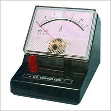 An ammeter A device for measuring the current intensity.
