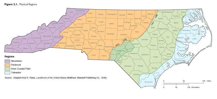 Regions of North Carolina Different parts of our state do have different soil, landforms, river water, and temperatures.