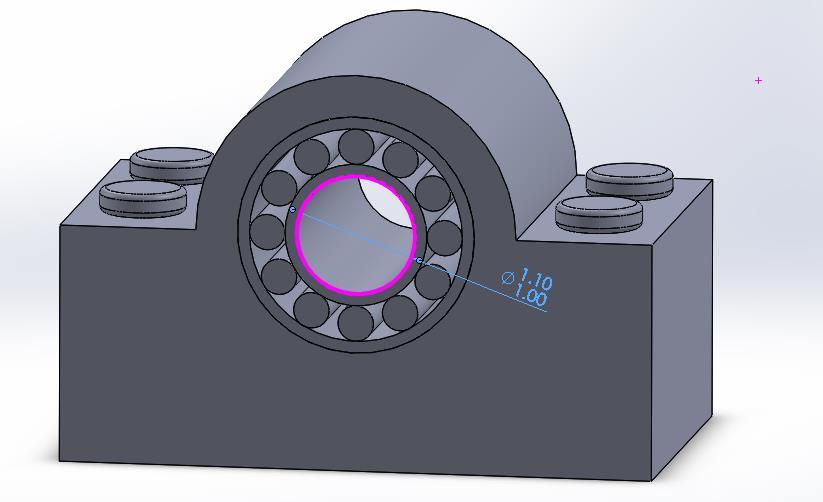 In Figure 0 below, the parts are shown with their needed tolerances. The shaft must be slightly smaller than the bearing so that it can fit through.