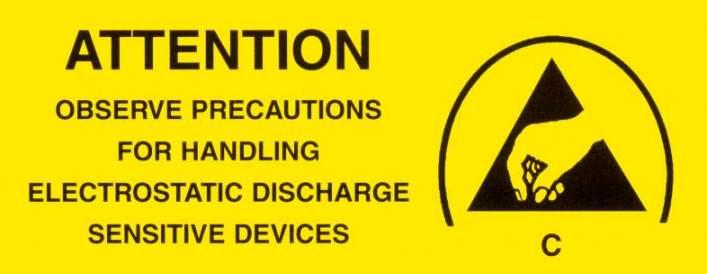 Attention : Electric Static Discharge (ESD) Protection The symbol shown on the page herein to introduce ElectroOptical Characteristics.