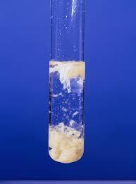 chemical reaction in a solution.