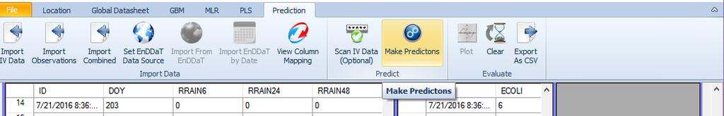 D.5. Click the Make Predictions icon. D.6. The back-cast predictions are in Log-scale in the right panel.