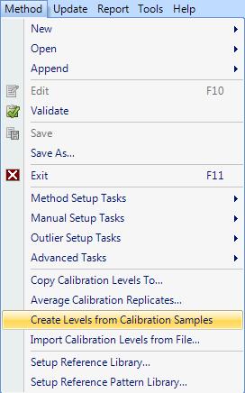 & CCs in Batch Click to add calibration levels.