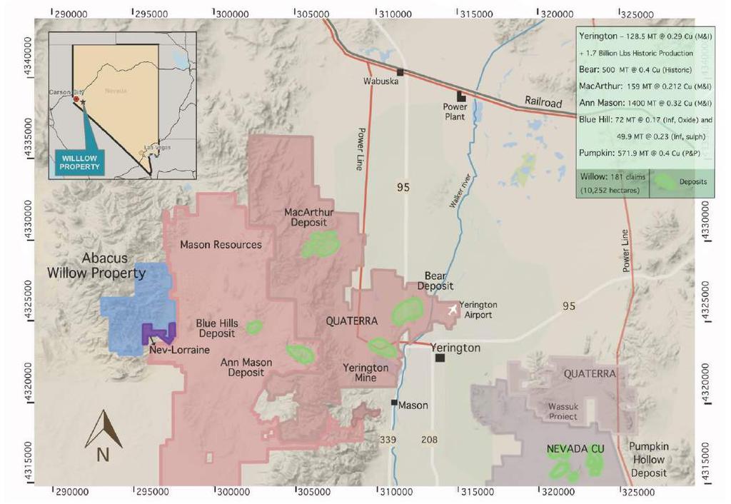 Willow Nevada Location Map Abacus Mining and