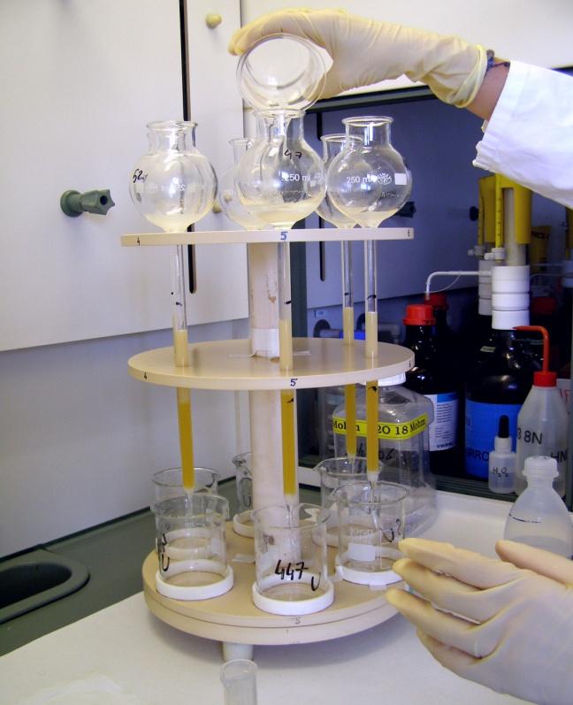 purification of and dissolution of the are performed by ion sample.