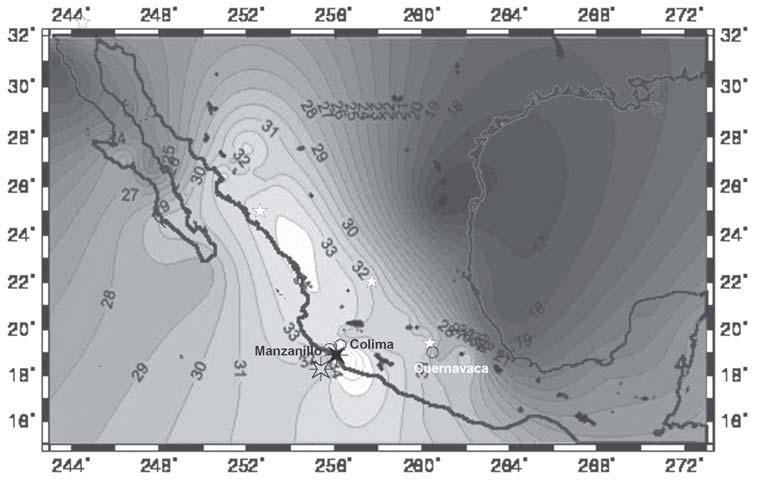 240 M. A. Dunajecka and S.A. Pulinets Fig. 4. Map of surface air temperature in México on January 14, 2003, at 1410 LT, reduced to the sea surface level.
