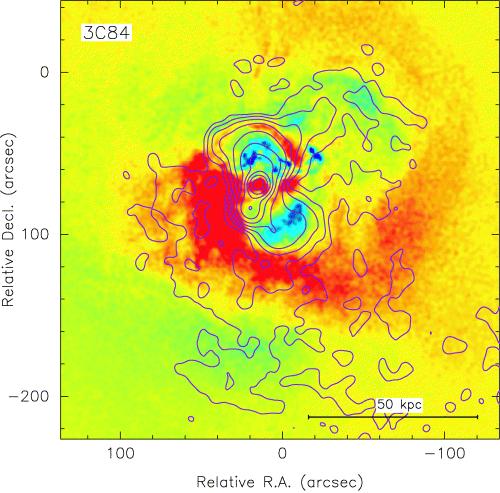 Chandra and Radio Images of Perseus radio contours (Fabian