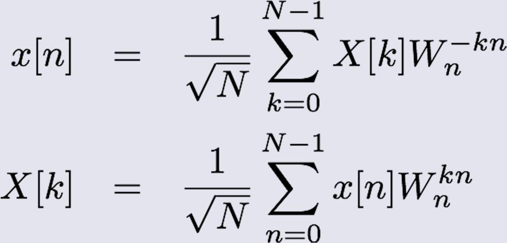 Discrete Fourier Transform Alternative formulation (not in book)