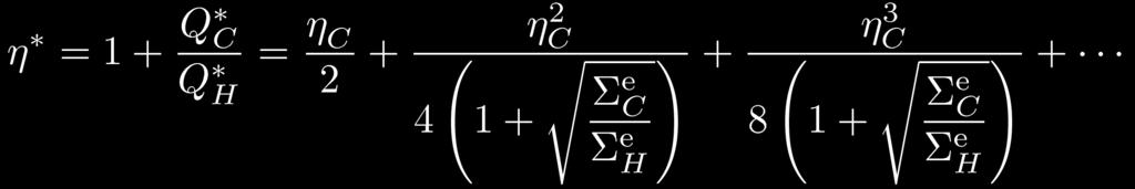 Efficiency at Maximum Power e e H e e H e e H = * = =0 * = =1 * = 2