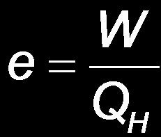 Heat Engines, Equations From conservation of energy, W = Q H - Q L The goal is to have the most work possible out