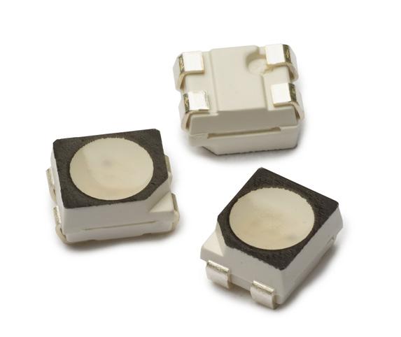 The black top surface of the LED provides better contrast enhancement, especially in full color display. These LEDs are compatible with reflow soldering process.