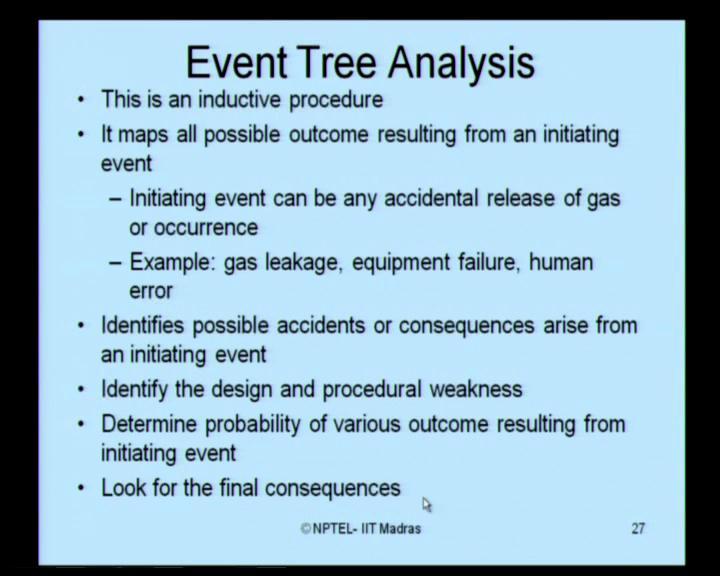 (Refer Slide Time: 14:54) When we look at the even tree analysis, there are some important steps which I want to tell you before exactly we do an event tree analysis.