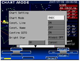Page 36 Chart Setting Press Menu to access system settings. The Menu key is available in both CHART MODE and SCOPE MODE. (1) Press Menu to display the System Menu on the screen.