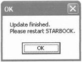 The STARBOOK and PC acquire information on networking automatically. (6) In the STARBOOK menu, go into About STARBOOK. Write down the IP address & Subnet mask numbers.