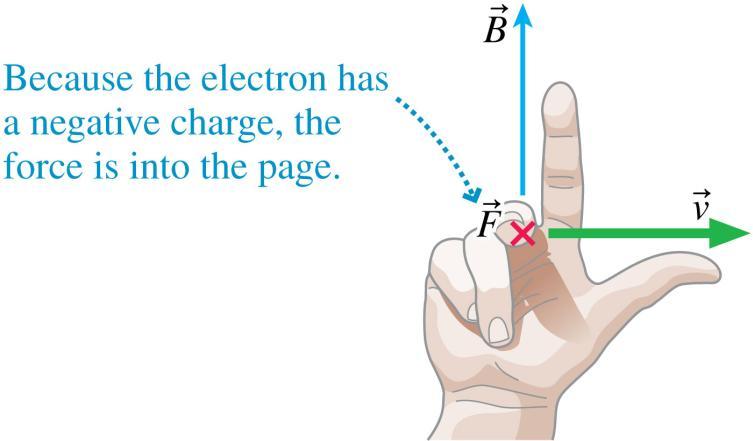 Conceptual Example 24.6 Determining the force on a moving electron (cont.) REASON FIGURE 24.