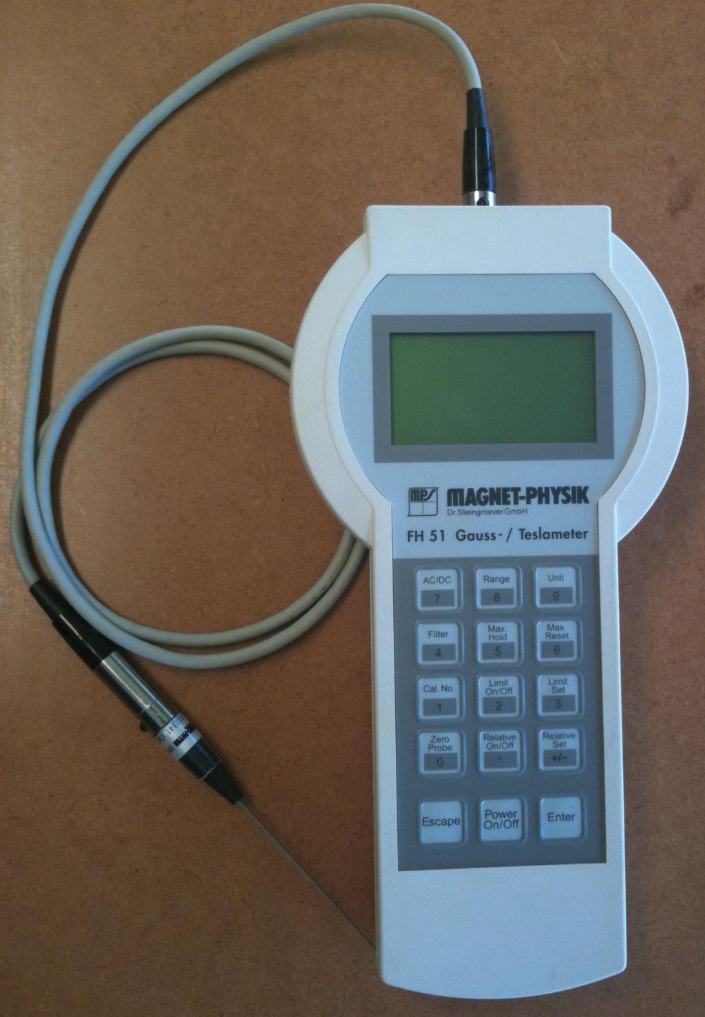 Figure 4. The gaussmeter with sensor attached. Figure 5.