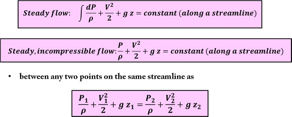 Bernoulli Equation Bernoulli equation, which is commonly used in fluid mechanics for steady,