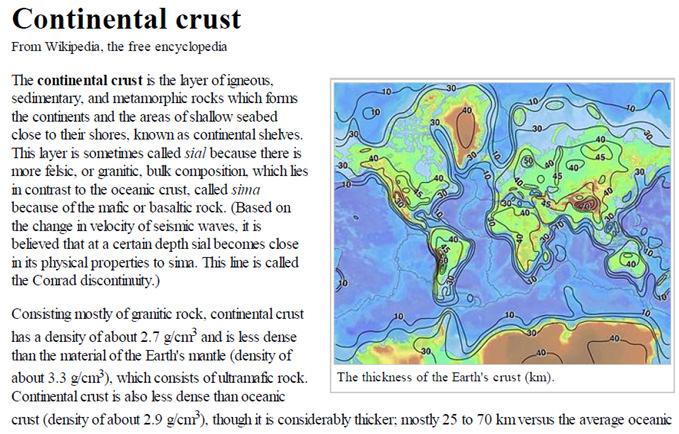 Ocean crust density is ~2.9g/cm 3 http://en.wikipedia.