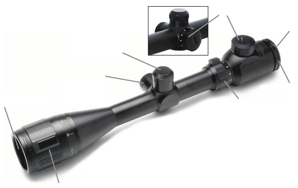 -TABLE OF CONTENTS - 1.) Fundamentals of a riflescope 2.) Fo cusing the scope 3.) Mounting the scope 4.) Zeroing the scope 5.) Reticle 6.) Maintaining your riflescope 7.