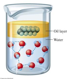 How Substances Dissolve A hole must be made in the water structure for each solute particle. The lost water-water interactions must be replaced by water-solute interactions.