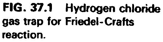 CHAPTER 37 FREDEL-CRAFTS ALKYLATON 401 Polyethylene tubing FG. 37.1 Hydrogen chloride gas trap for Friedel-Crafts reaction.