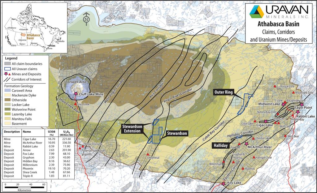 EXPLORATION THROUGH INNOVATION LEARNING BY DOING Uravan and QFIR conducted surface geochemical studies over 2 high-grade uranium deposits, Cigar Lake and Centennial.