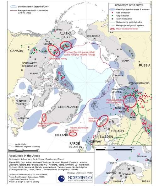 Increasing human activities in the Arctic Petroleum exploration and extraction Shipping, marine