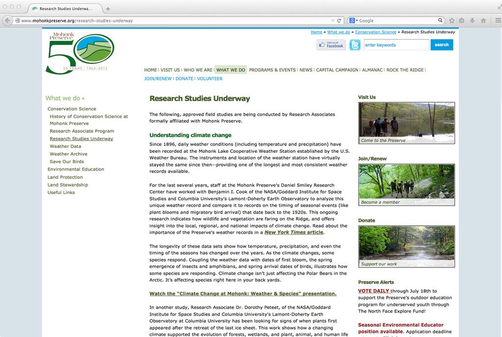 Hudson River Estuary Climate Change Lesson Project 5 Advanced Preparation Download the presentation above from www.mohonkpreserve.org/research-studies-underway If possible, bookmark the site: www.