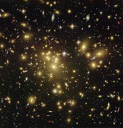 Gravitational lensing in galaxy clusters Most of mass is missing in galaxy