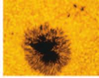 In 1610, Galileo concluded that these regions were part of the solar surface. From their motion, he deduced that the sun rotates on its axis about once a month.